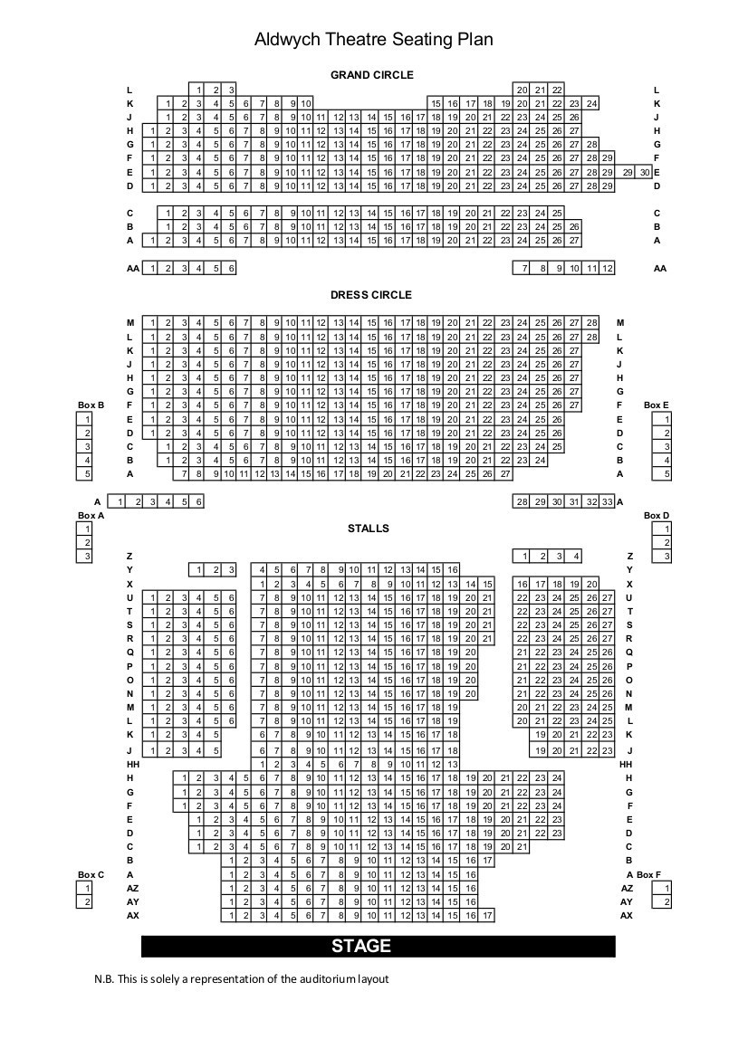 Aldwych Theatre seating plan
