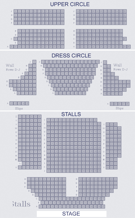Gielgud Theatre seating plan