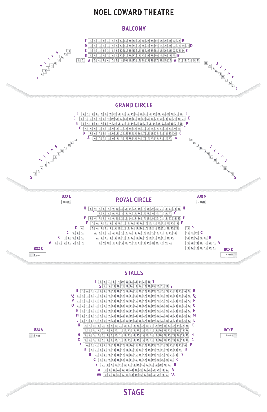 Noel Coward Theatre seating plan