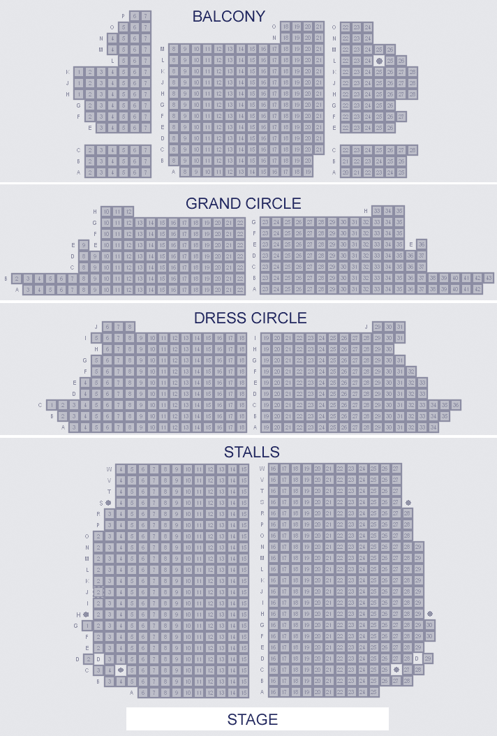 Palace Theatre seating plan
