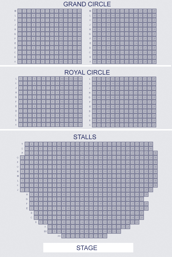 Piccadilly Theatre seating plan