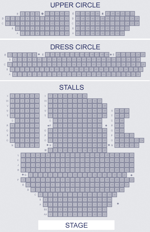 Garrick Theatre Seating Map