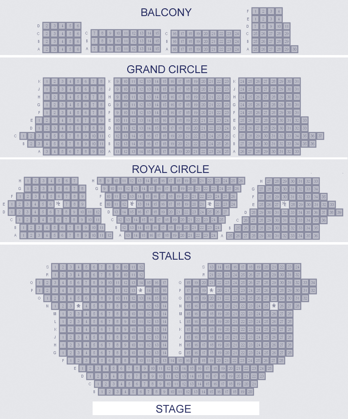 Her Majesty's Theatre Seating Plan