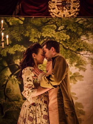 Melody Grove and Sam Crane in Farinelli And The King at the Sam Wanamaker Playhouse