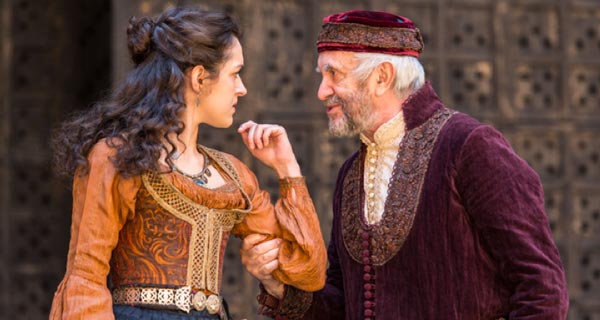 Phoebe and Jonathan Pryce in Jonathan Munby's production of The Merchant Of Venice. Photo: Manuel Harlan