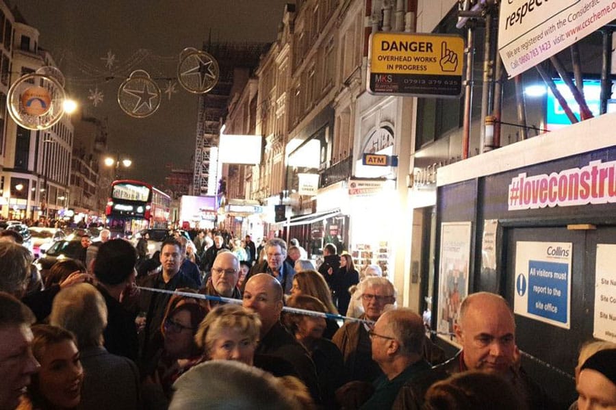 Evacuation of Vaudeville Theatre London